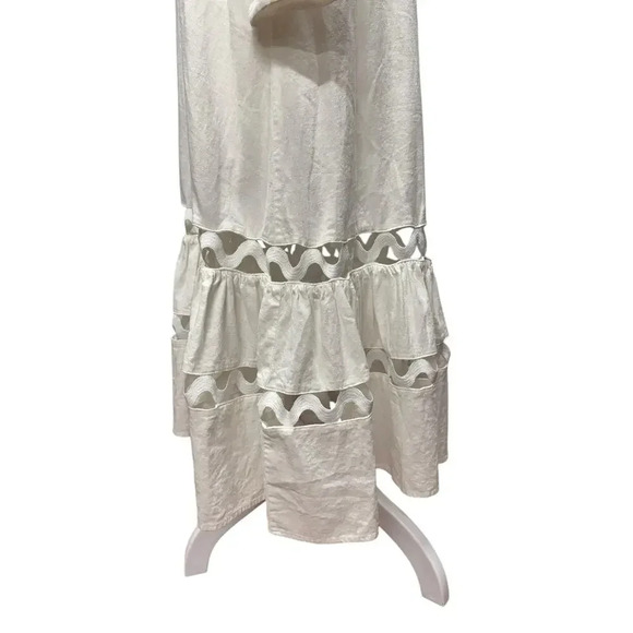 Lisa Marie Fernandez xTarget White Linen Button Up Cutout Shirtdress Size 4 - Picture 10 of 16